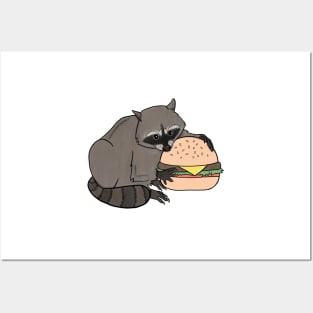 Burger Raccoon Posters and Art